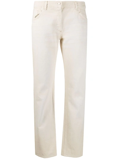 Pre-owned Dolce & Gabbana 2000s Straight-fit Low-rise Jeans In Neutrals