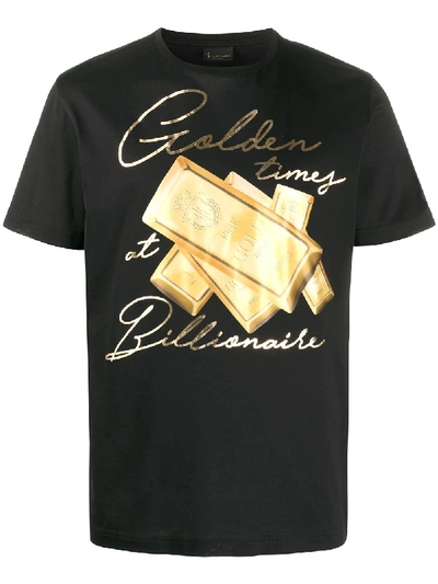 Billionaire Golden Times Crewneck T-shirt In Black