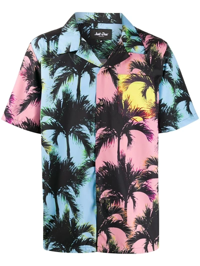 Just Don Sps Tropical-print Shirt In Blue