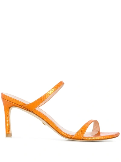 Stuart Weitzman Aleena 85mm Slip-on Sandals In Orange