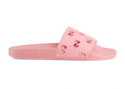 Pre-owned Gucci Slide Pink Rubber (women's)