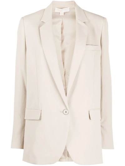 Michael Michael Kors Fitted Single Breasted Blazer In Neutrals