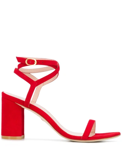 Stuart Weitzman Merinda 90mm Block Heel Sandals In Red