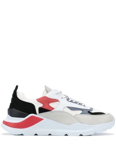 Date Colour-block Sneakers In White