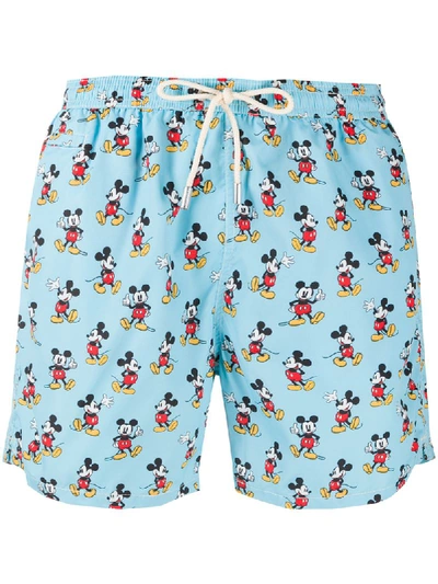 Mc2 Saint Barth X Disney Mickey Mouse Drawstring Swim Shorts In Blue
