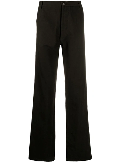 Ann Demeulemeester Plain Straight-fit Trousers In Black