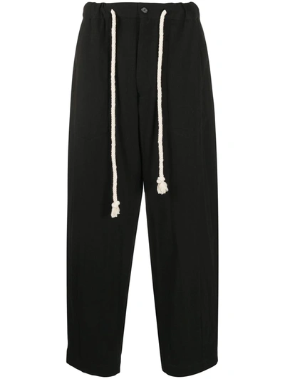 Ann Demeulemeester Drawstring Loose-fit Trousers In Black