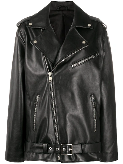 Manokhi Oversized Biker Jacket In Black