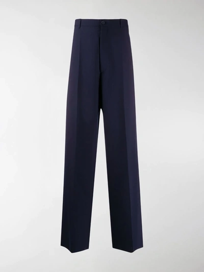 Balenciaga Wide-leg Trousers In Blue
