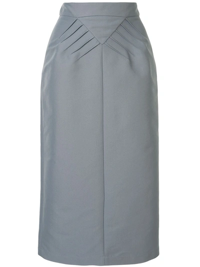 N°21 Pleated Details Midi Skirt In Blue