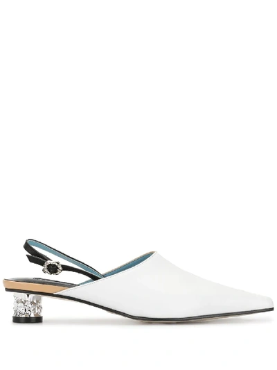 Yuul Yie Corn 30 Slingback Mules In White