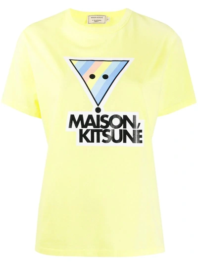 Maison Kitsuné Graphic Logo-print T-shirt In Yellow