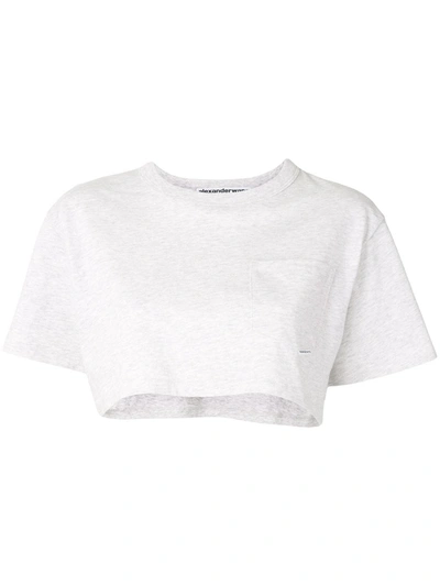 Alexander Wang Cropped Short-sleeved T-shirt In Grey
