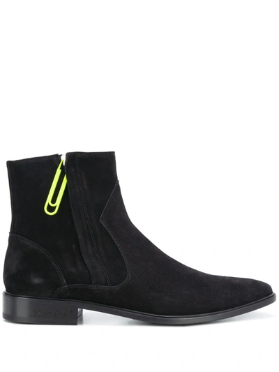 Off-white Suede Chelsea Boots In Black