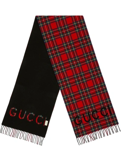 Gucci Black/red Wool Scarf