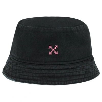 Pre-owned Off-white  Metal Arrows Bucket Hat Black/fuchsia
