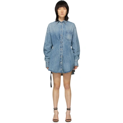 Ben Taverniti Unravel Project Unravel Blue Denim Shirt Dress