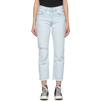 Levi's Levis Blue 501 Original Stretch Cropped Jeans In Shout Out