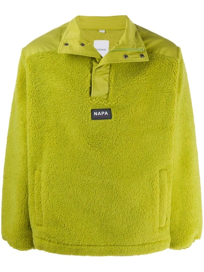 Napa By Martine Rose T-crantock Green Faux Shearling Sweatshirt