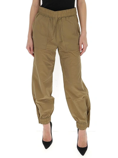 Ganni Crinkled Tech Cargo Trousers In Brown