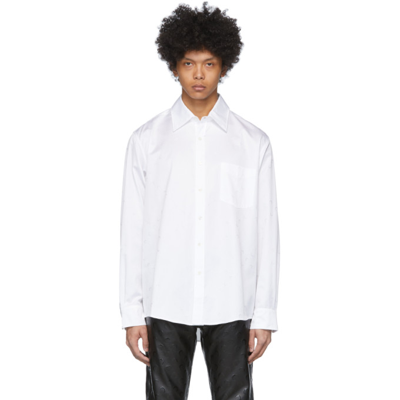 Marine Serre Crescent-moon Jacquard Organic-cotton Poplin Shirt In White