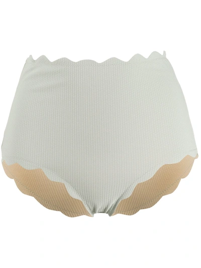 Marysia Santa Monica Scalloped Stretch-crepe Bikini Briefs In Coconut