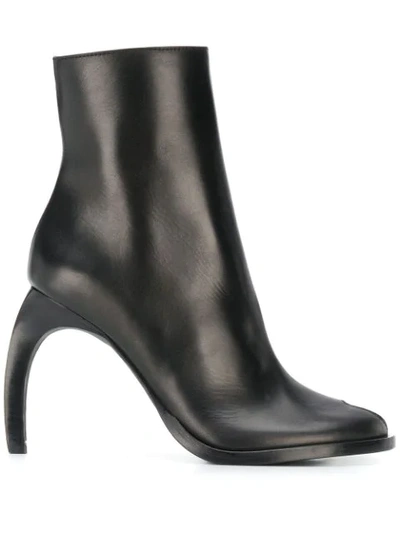 Ann Demeulemeester Round-toe Zipped Ankle Boots In Black