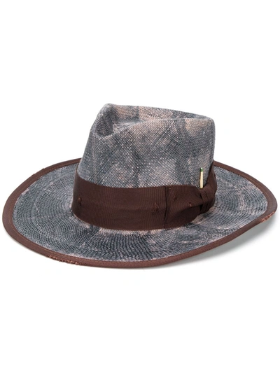 Nick Fouquet Outpost Grosgrain-trim Straw Fedora Hat In Brown