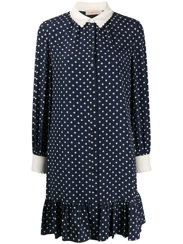 navy polka dress