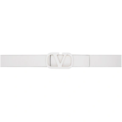 Valentino Garavani Vlogo Buckle Belt In White