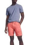 Faherty Cloud Cotton Harbor Flat Front Shorts In Hermosa Red