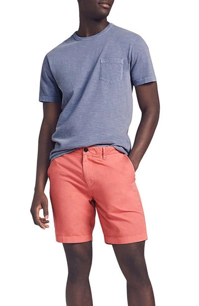 Faherty Cloud Cotton Harbor Flat Front Shorts In Hermosa Red