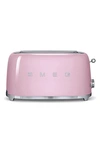 Smeg 50s Retro Style Four-slice Toaster In Pink