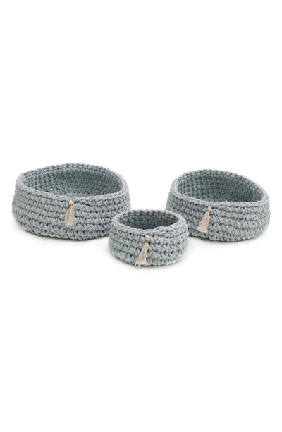 Pom Pom At Home Baya Set Of 3 Baskets In Blue