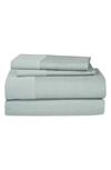 Michael Aram Striated Band 400 Thread Count Fitted Sheet In Seafoam