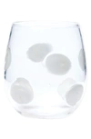 Vietri Drop Stemless Wine Glass In White