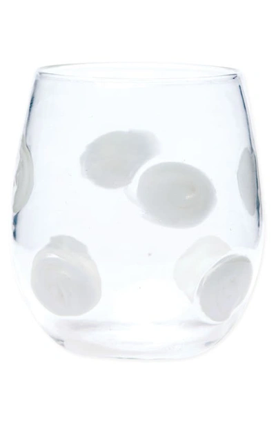 Vietri Drop Stemless Wine Glass In White