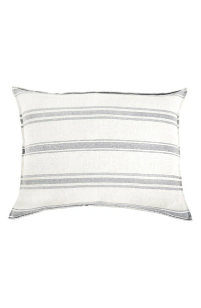 Pom Pom At Home Jackson Big Linen Accent Pillow In Cream/grey