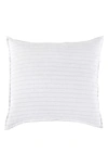 Pom Pom At Home Blake Linen Euro Sham In White/ Ocean