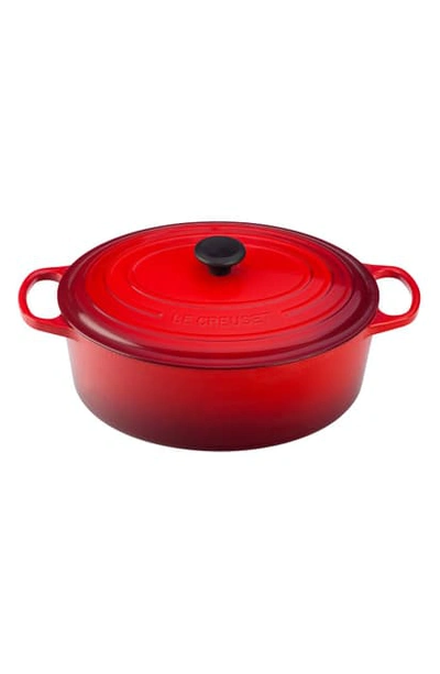 Le Creuset Signature 9 1/2 Quart Oval Enamel Cast Iron French/dutch Oven In Cherry