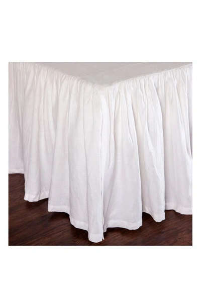 Pom Pom At Home Gathered Linen Bed Skirt In White