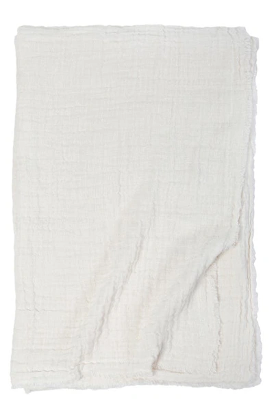 Pom Pom At Home Hermosa Oversized Cotton & Linen Throw Blanket In Cream/ Cream