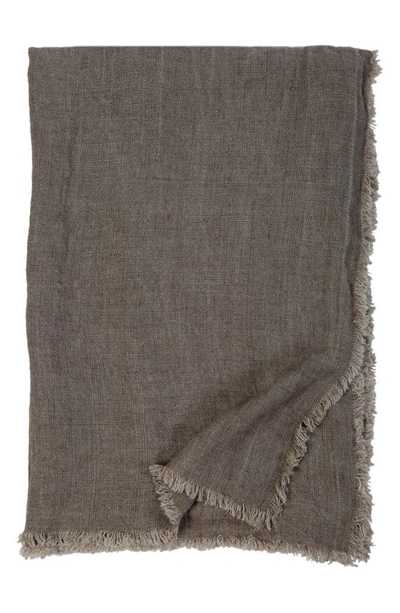 Pom Pom At Home Laurel Oversized Linen Throw Blanket In Pebble