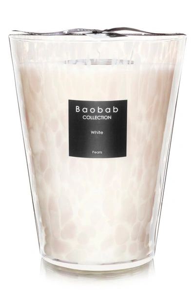 Baobab Collection White Pearls Candle In White-large