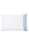 Sferra Casida 200 Thread Count Pillowcase In White/poolside