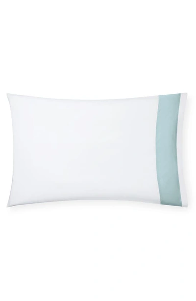Sferra Casida 200 Thread Count Pillowcase In White/poolside