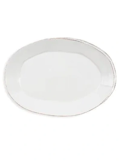 Vietri Lastra Collection Oval Platter In White