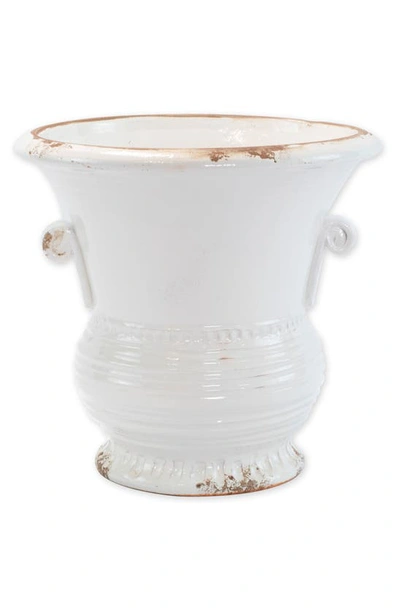 Vietri Rustic Garden Medium Flair Planter In White