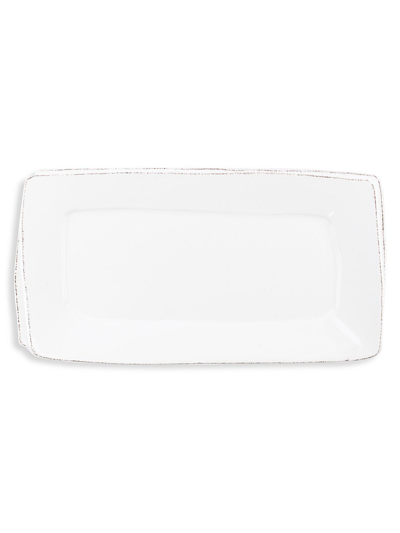 Vietri Lastra Rectangular Stoneware Platter In White