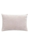 Kate Spade Reversible Velveteen & Linen Accent Pillow In Mushroom/ White